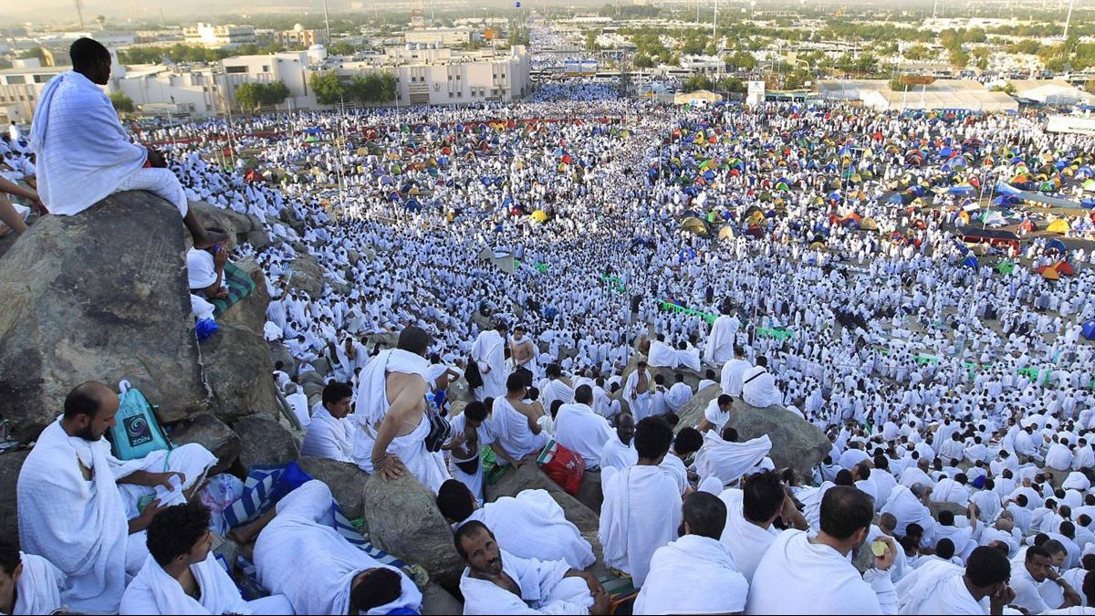 الحجاج يؤدون عند عرفات الركن الأعظم للحج.. شاهد