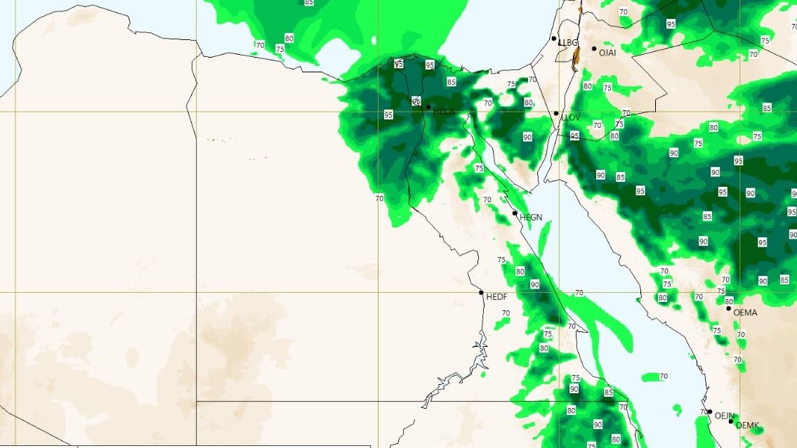 طقس اليوم .. أمطار على شمال الوجه البحري والأرصاد تحذر من هذه الظاهرة